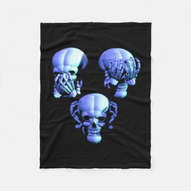 Couverture Polaire Voir Hear Speed No Evil Skulls Fleece Blanket (Devant)
