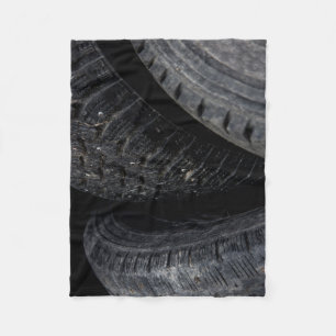 Couverture Polaire Voiture automobile vieux pneus Black Road voyages