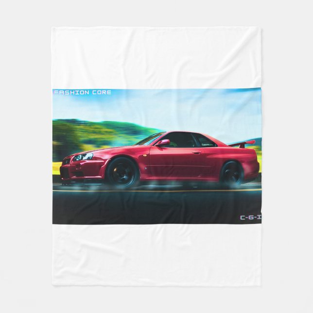 Couverture Polaire Voiture de sport des années 2000 Fleece Blanket (Devant)