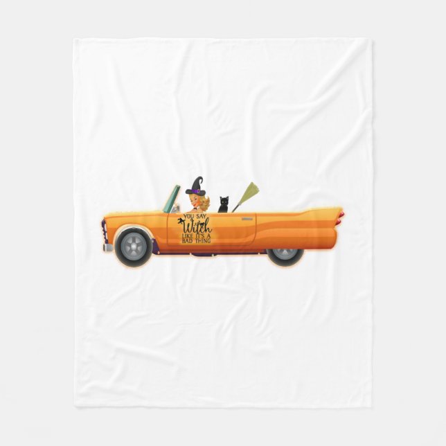 Couverture Polaire voiture halloween (Devant)
