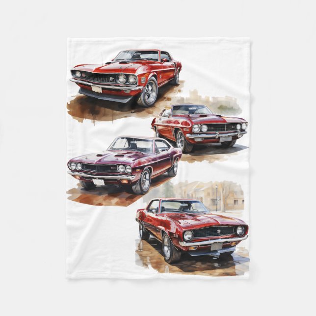 Couverture Polaire Voiture Muscle Classique (Devant)