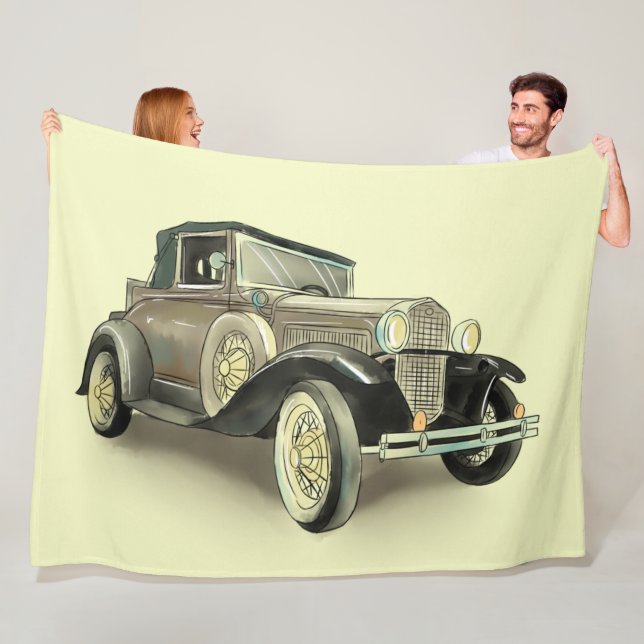 Couverture Polaire Voiture Vintage (En situation)