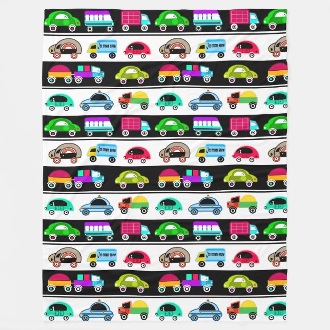 Couverture Polaire Voitures amusantes (Devant)