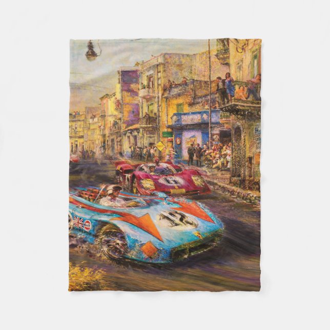 Couverture Polaire Voitures de course vintages Course automobile (Devant)