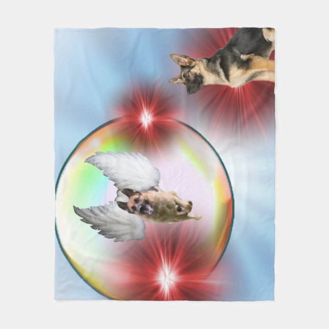 Couverture Polaire Vol d'ange de berger allemand (Devant)