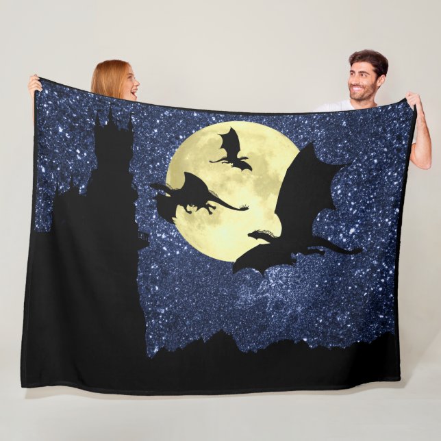 Couverture Polaire Vol de dragon, château de minuit de falaise de (En situation)