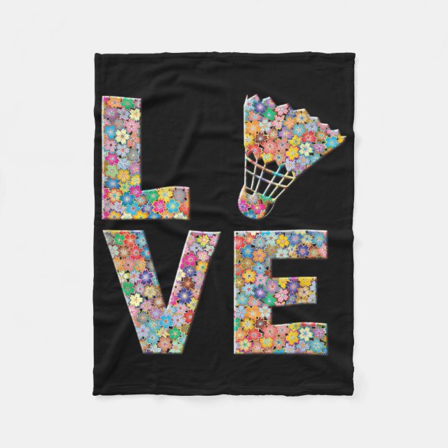 Couverture Polaire Volant de badminton Ball Love Flowers (Devant)