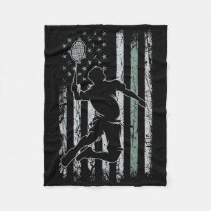 Couverture Polaire Volant de badminton Rétro Drapeau Usa 4 Juillet Ba