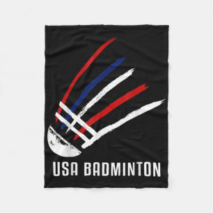 Couverture Polaire Volant de Badminton Usa Rouge Blanc Bleu