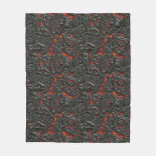 Couverture Polaire Volcan de lave molle noir et rouge