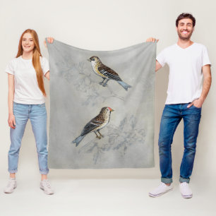 Couverture Polaire Volière argentée deux oiseaux