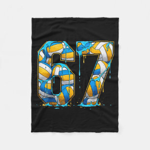 Couverture Polaire Volleyball 67 Six Seven Sport Drôle Gen Alpha Z Me