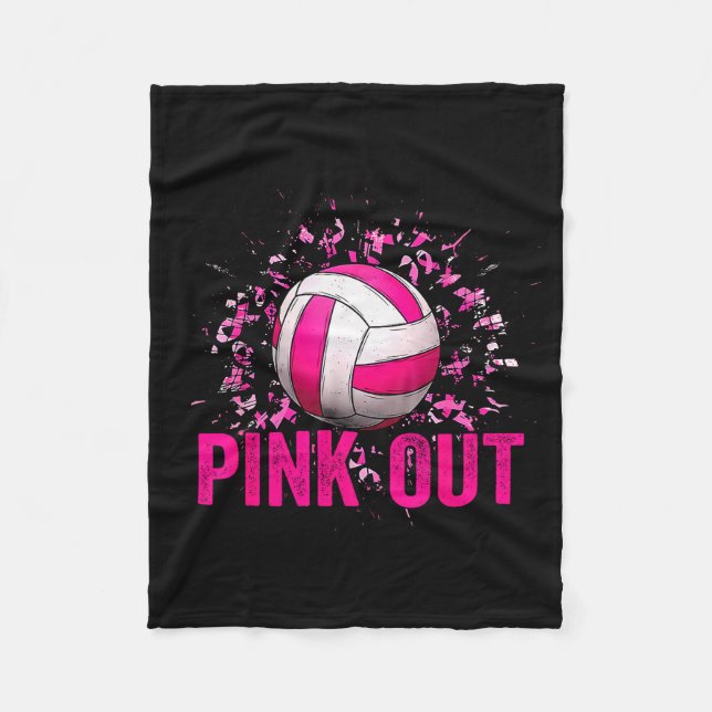 Couverture Polaire Volleyball Game Day Nk Out Breast Cancer Awareness (Devant)