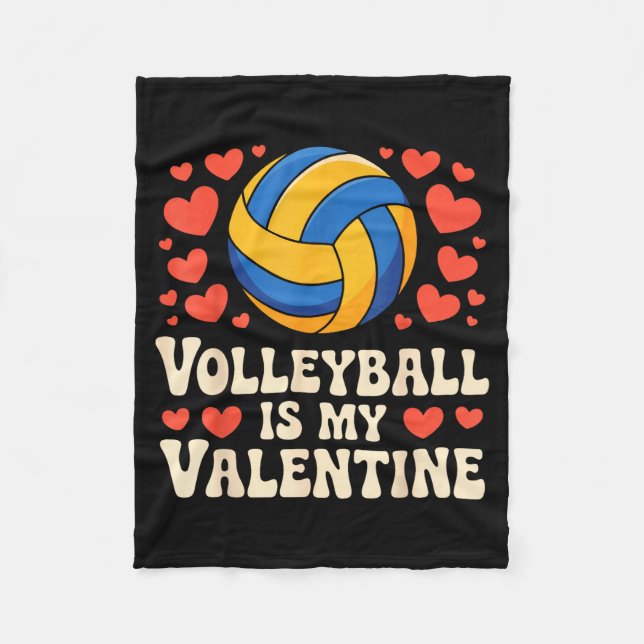 Couverture Polaire Volleyball Is My Valentine Romantic Valentines Day (Devant)