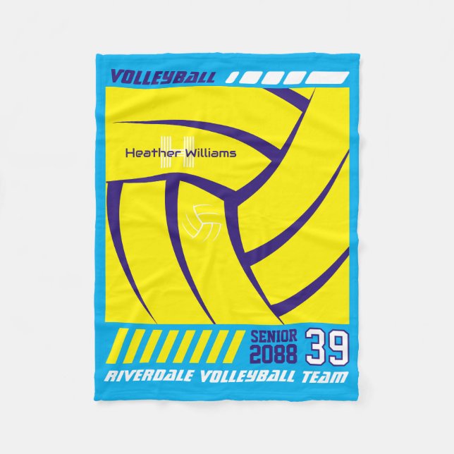 Couverture Polaire Volleyball Player Senior Night Gift Futuristic (Devant)
