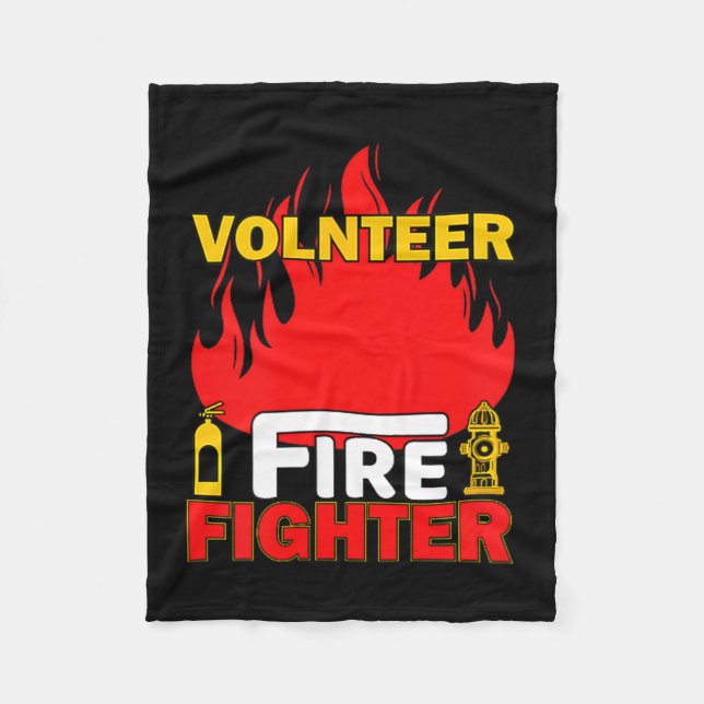 Couverture Polaire Volnteer Firefighter Fireman Gift Proud Firefighte (Devant)