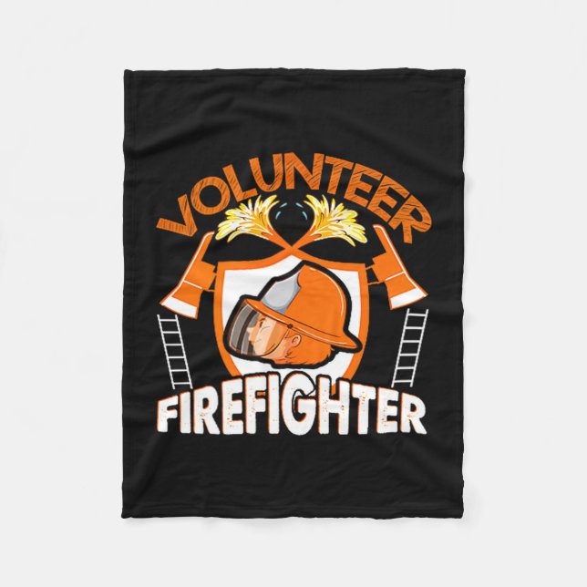 Couverture Polaire Volunteer Firefighter Fireman Gift Proud Firefight (Devant)