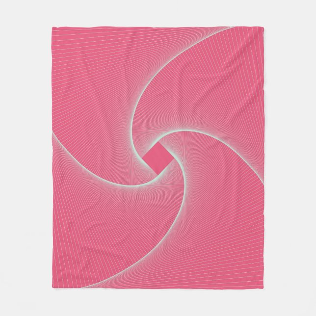 Couverture Polaire vortex carré en velours rose (Devant)