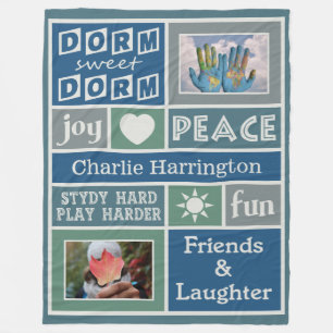 Couverture Polaire VOS PHOTOS & NOM coutume dortoir chambre polaire c