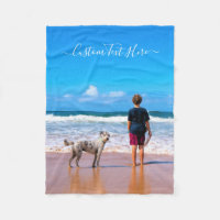 Votre Animal Photo Bébé Toison Blanket Texte Perso