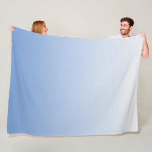 Couverture Polaire Votre couleur avec dégradé Ombre blanc