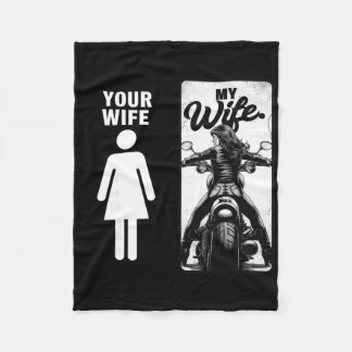 Couverture Polaire Votre femme est simple Ma femme Biker Wife Saint-V