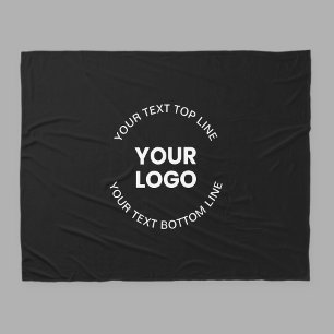 Couverture Polaire Votre logo et votre texte Noir