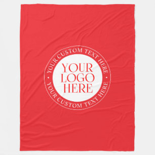 Couverture Polaire Votre logo ou autre image Noël rouge et blanc