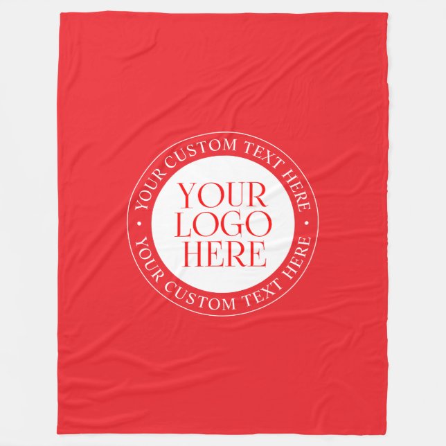 Couverture Polaire Votre logo ou autre image | Noël rouge et blanc (Devant)