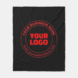 Couverture Polaire Votre logo ou image et texte modifiable, rouge ou