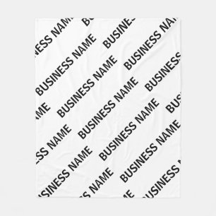 Couverture Polaire Votre Motif de nom d'entreprise   Noir et blanc