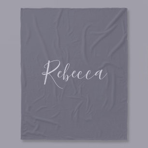 Couverture Polaire Votre nom   Élégant script de lavande sur le viole