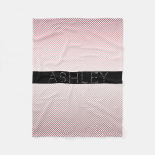 Couverture Polaire Votre nom Ombre Rose mince et bandes blanches
