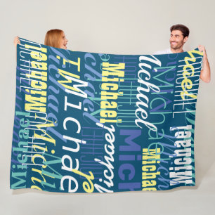 Couverture Polaire Votre nom répète, couleurs personnalisées