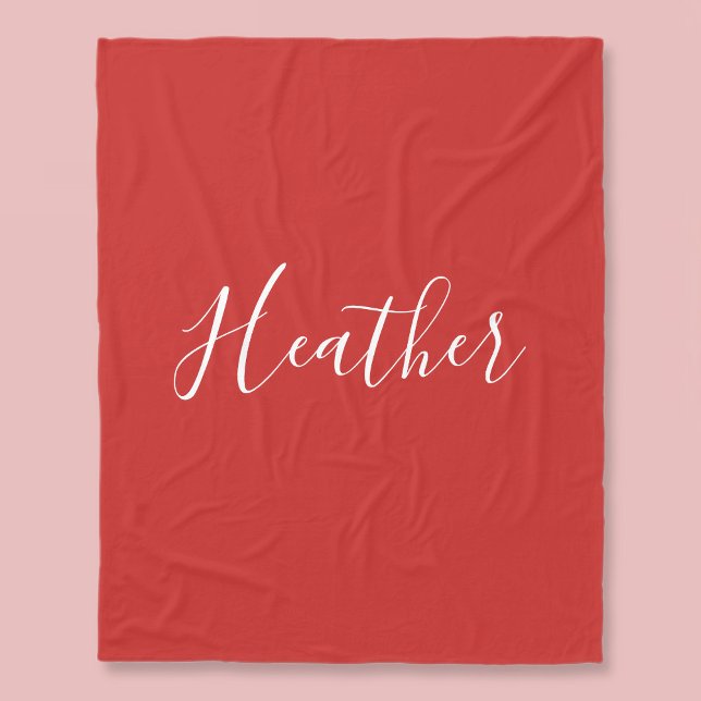 Couverture Polaire Votre script blanc personnalisé en rouge (Créateur téléchargé)