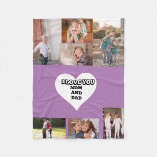 Couverture Polaire Vous aimez maman et papa à l'intérieur d'un cœur 7