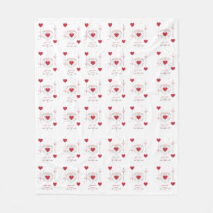 Couverture Polaire Vous êtes à moi Minimaliste Ligne de cœur Art