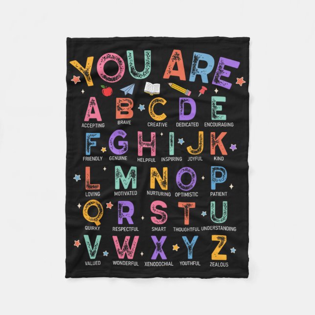 Couverture Polaire Vous êtes des lettres Alphabet Apprendre Abcs Garç (Devant)