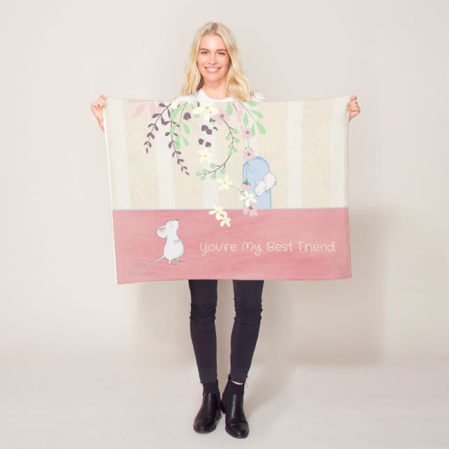 Couverture Polaire Vous êtes mon meilleur ami White Mice Custom (En situation)