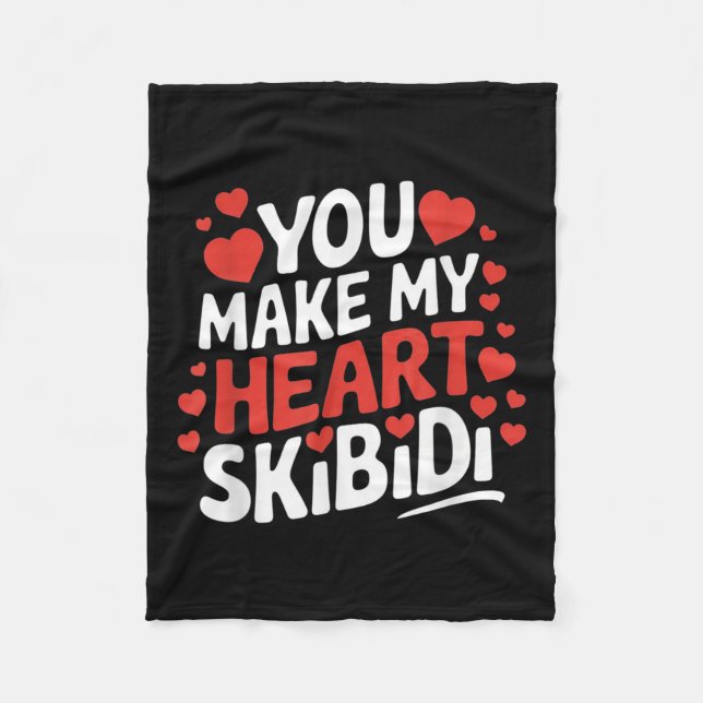 Couverture Polaire Vous Faites Mon Coeur Skibidi Valentines Hommes Et (Devant)