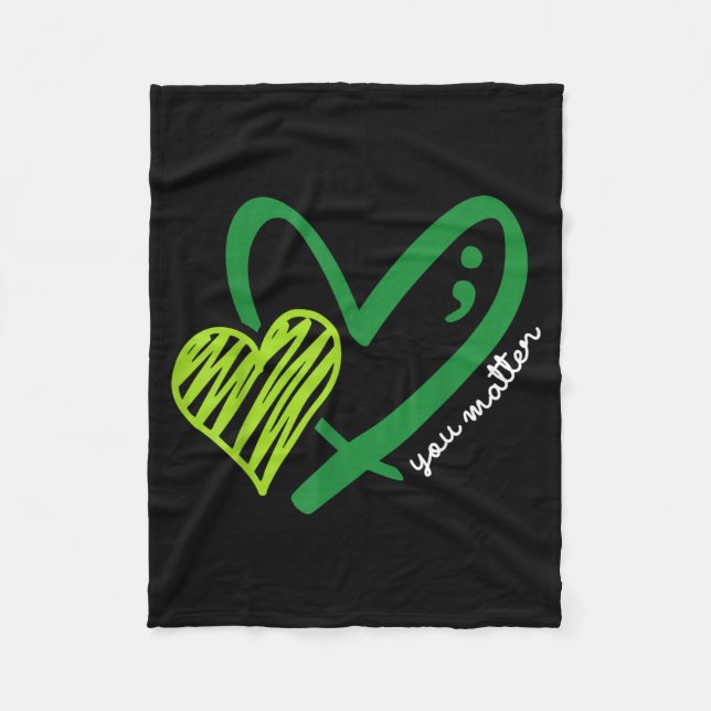 Couverture Polaire Vous Green Heart Point-virgule Sensibilisation à l (Devant)
