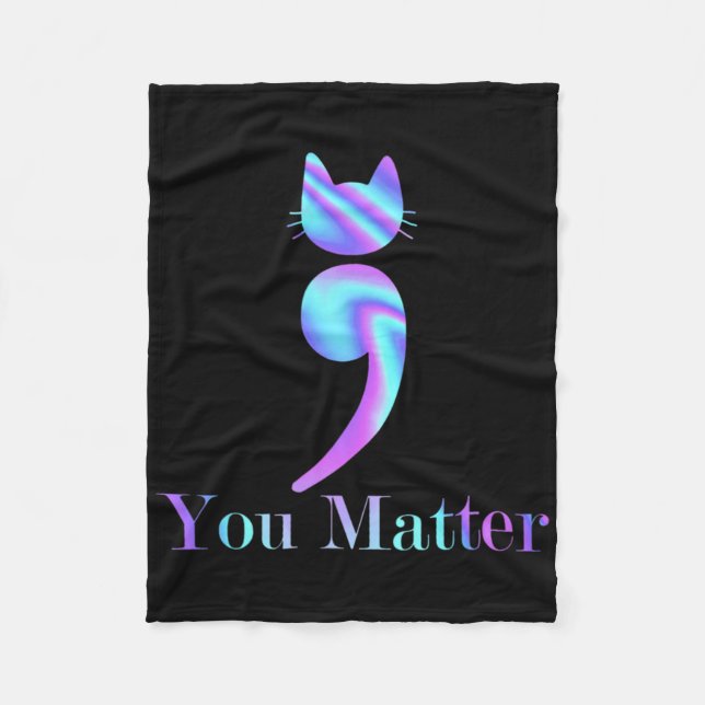 Couverture Polaire Vous Problème Semicolon Chat Préventions Suicide A (Devant)
