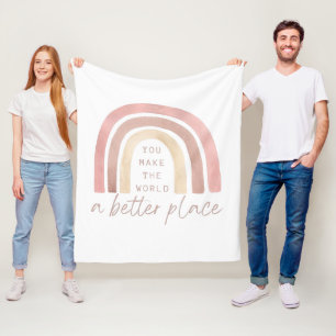 Couverture Polaire Vous Rendre Le Monde Meilleure Blanche En Toison