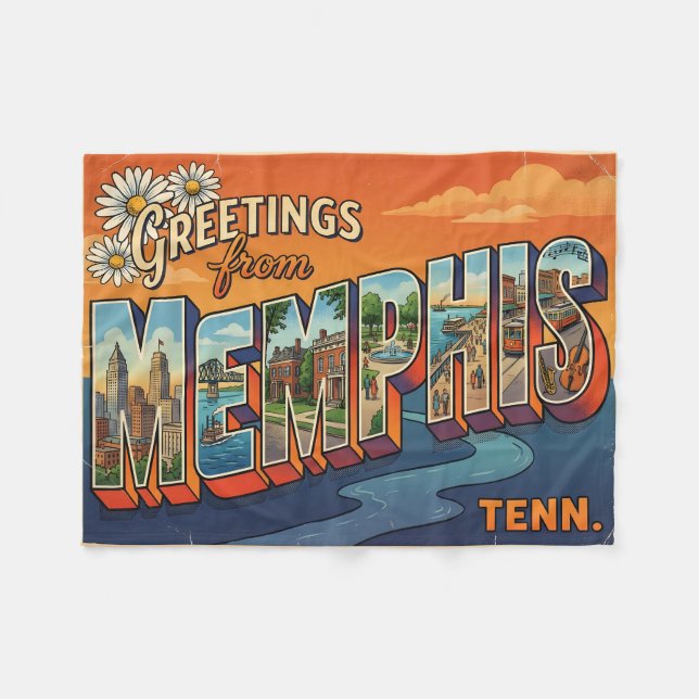 Couverture Polaire Voyage à l'ancienne à Memphis Tennessee (Devant (Horizontal))