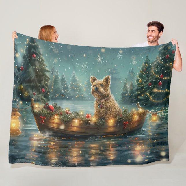 Couverture Polaire Voyage de fête de Noël du Cairn Terrier (En situation)