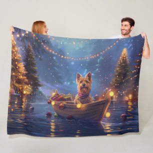 Couverture Polaire Voyage de fête de Noël du Terrier Australien