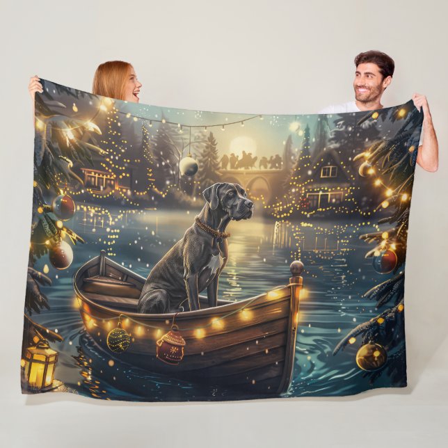 Couverture Polaire Voyage de Noël du Grand Danois (En situation)