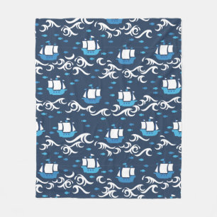 Couverture Polaire Voyage en mer Motif II