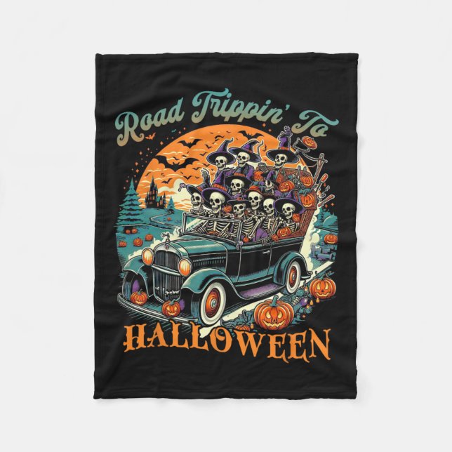 Couverture Polaire Voyage En Route Pour Halloween Skeleton Road Ca (Devant)