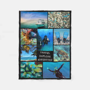 Couverture Polaire VOYAGE EXPLORER AVENTURE Photo Collage Photographi